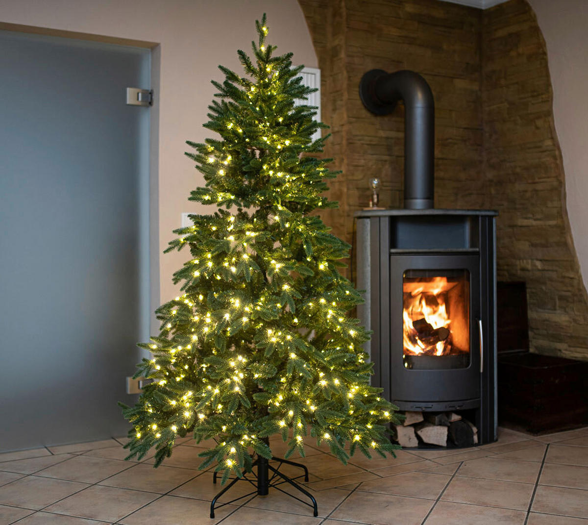 WEIHNACHTSBAUM 210 cm  - Waldgrün, Basics, Kunststoff/Metall (134/210cm)