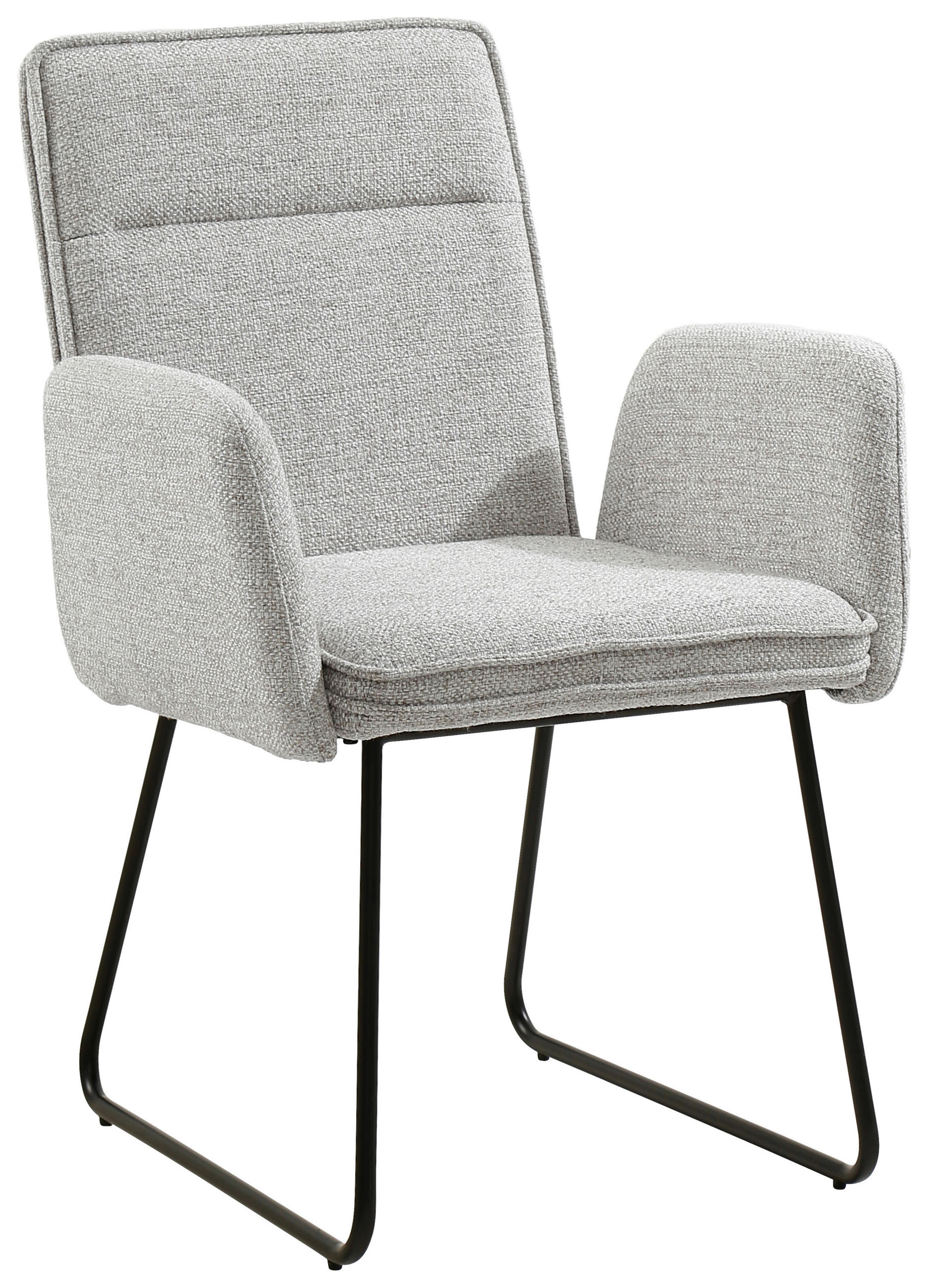 ARMLEHNSTUHL  inklusive Armlehnen Webstoff  - Beige/Schwarz, Design, Textil/Metall (59/87,5/64,5cm) - Carryhome