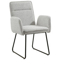ARMLEHNSTUHL  inklusive Armlehnen Webstoff  - Beige/Schwarz, Design, Textil/Metall (59/87,5/64,5cm) - Carryhome