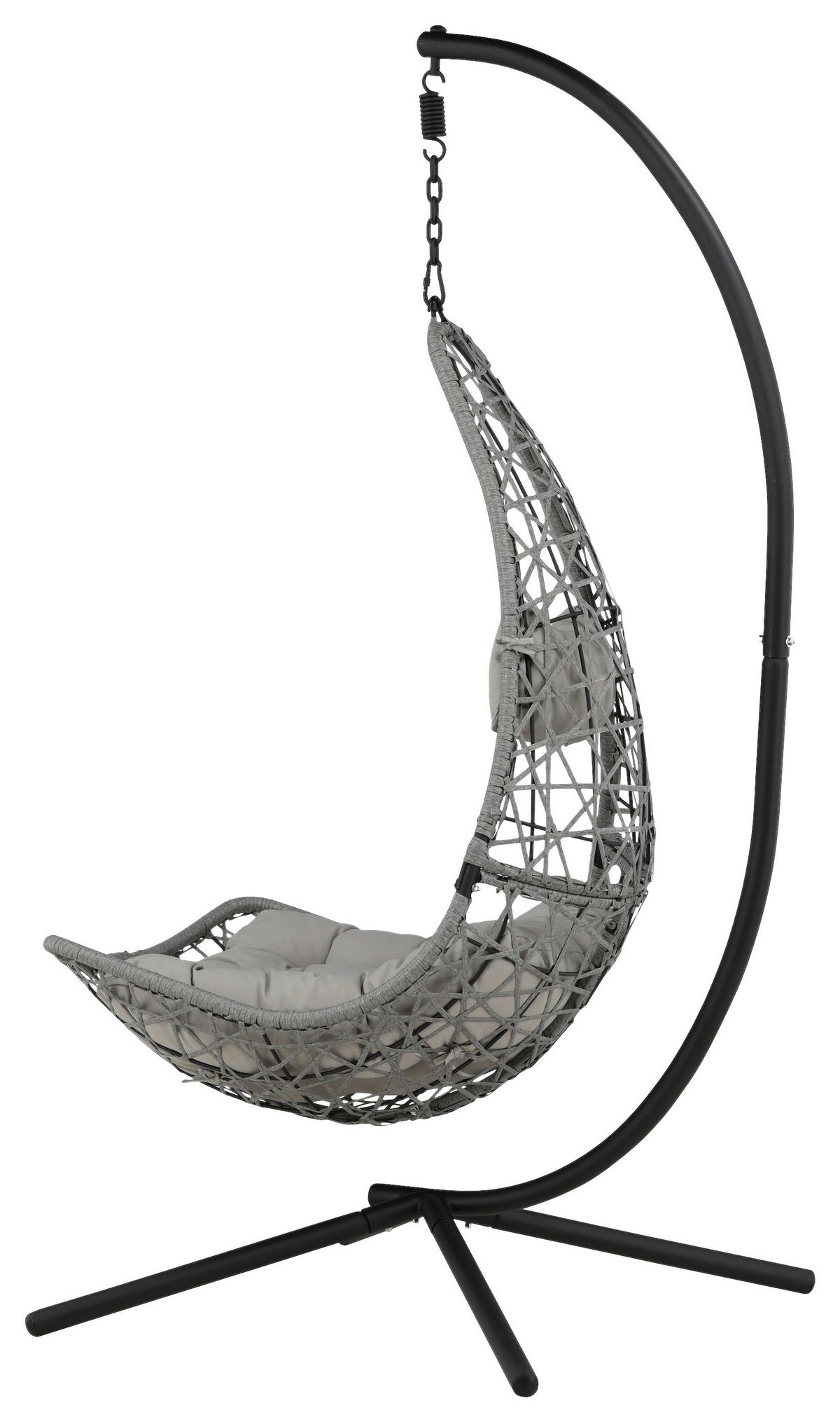 HÄNGFÅTÖLJ   132/205/130 cm  - grå/svart, Klassisk, plast (132/205/130cm) - Gardenson
