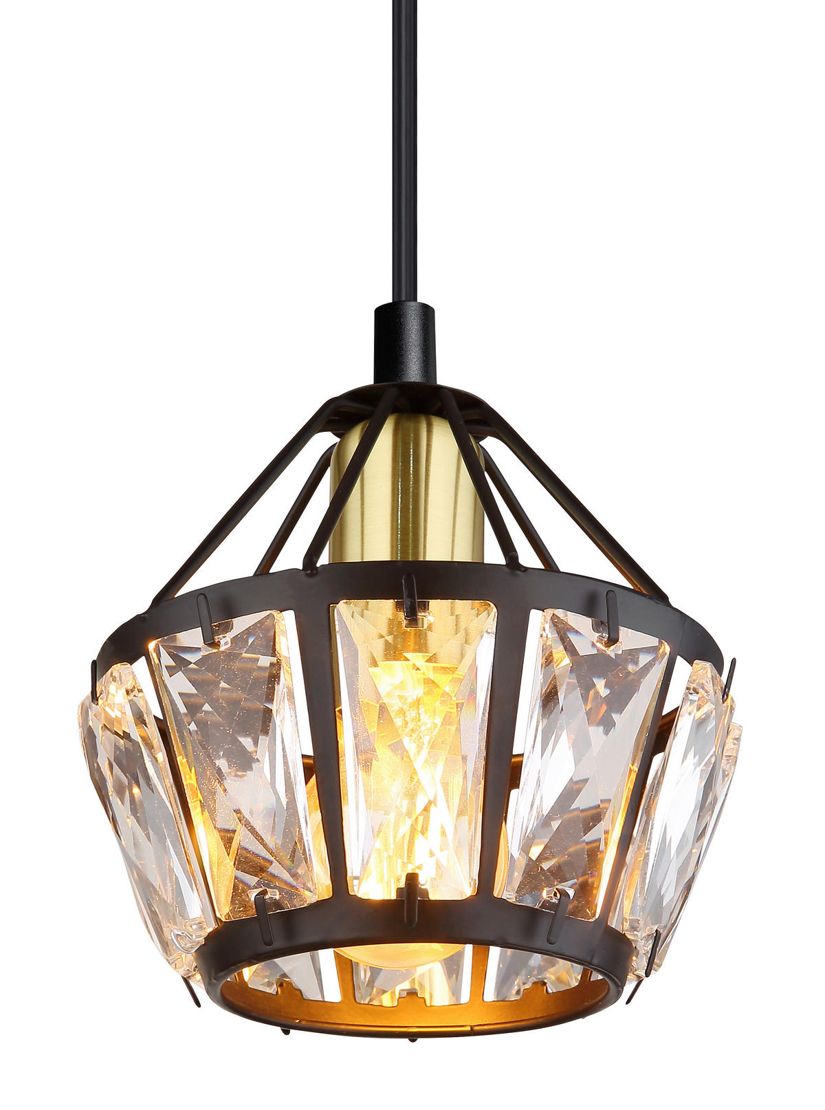 HÄNGELEUCHTE 12,5/150 cm    - Klar/Messingfarben, Konventionell, Glas/Kunststoff (12,5/150cm) - Globo