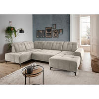 WOHNLANDSCHAFT SANO Beige Chenille  - Beige/Schwarz, MODERN, Textil/Metall (200/337/180cm) - Livetastic