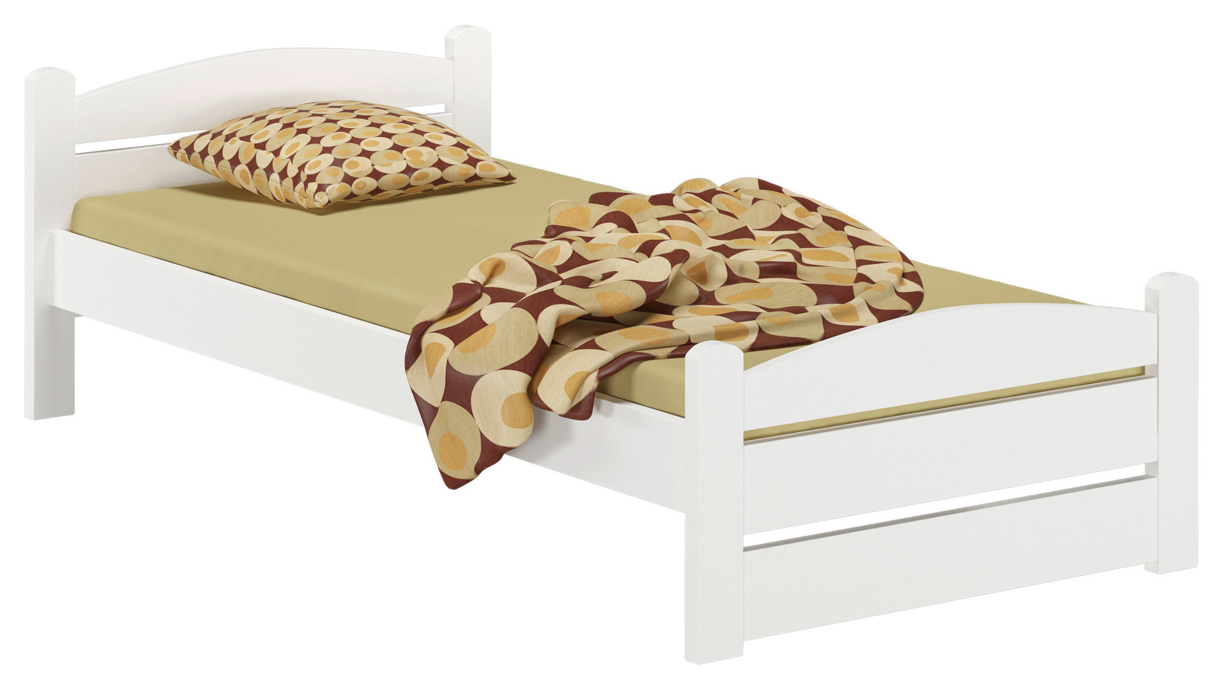 BETT Kiefer massiv 90/200 cm Weiß  - Weiß, Basics, Holz (90/200cm) - Livetastic