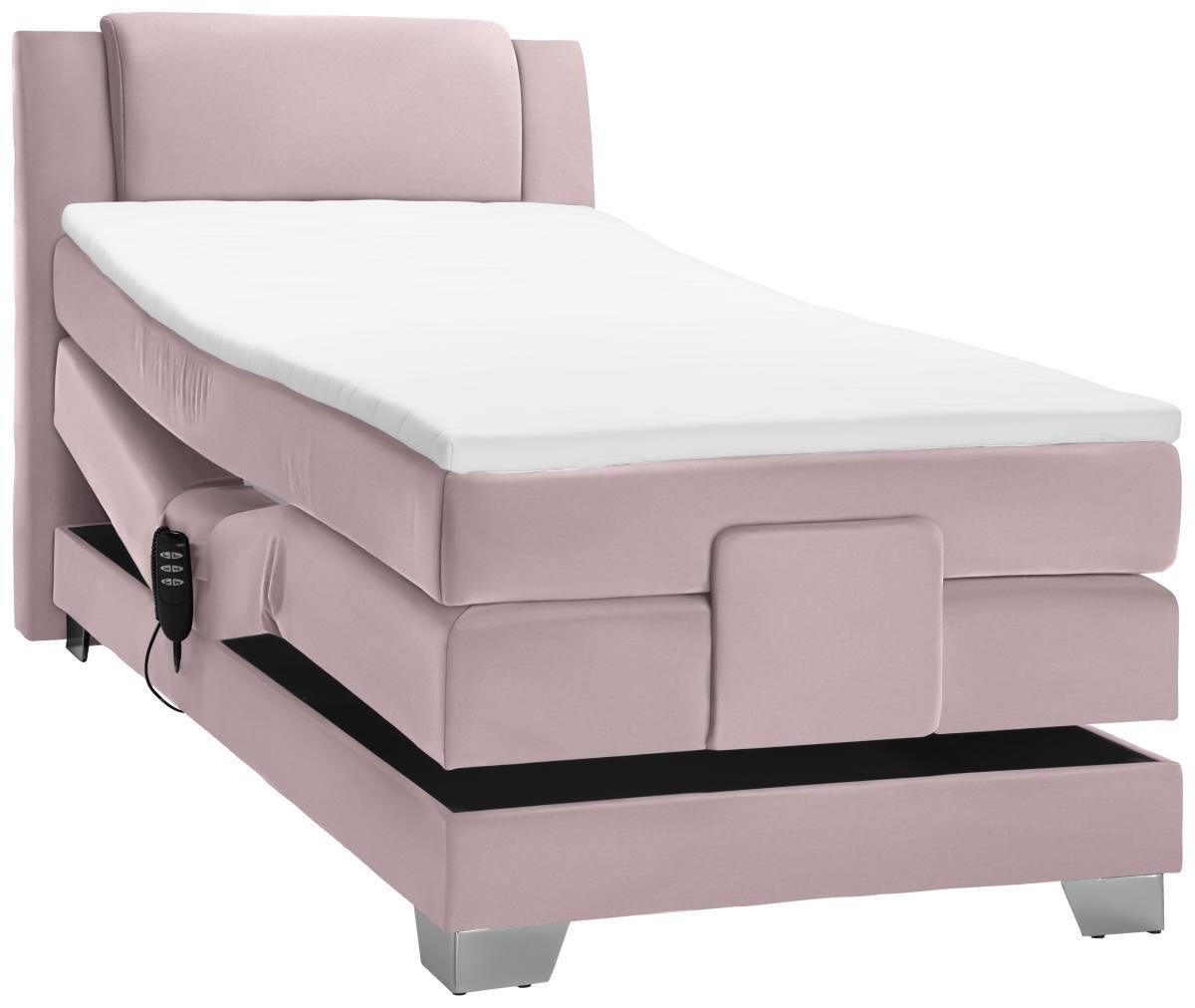 BOXSPRINGBETT 100/200 cm  in Rosa  - Silberfarben/Rosa, KONVENTIONELL, Kunststoff/Textil (100/200cm) - Esposa