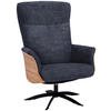 RELAXSESSEL Teddystoff Relaxfunktion    - Anthrazit/Schwarz, Design, Holz/Textil (71/104/77cm) - Welnova