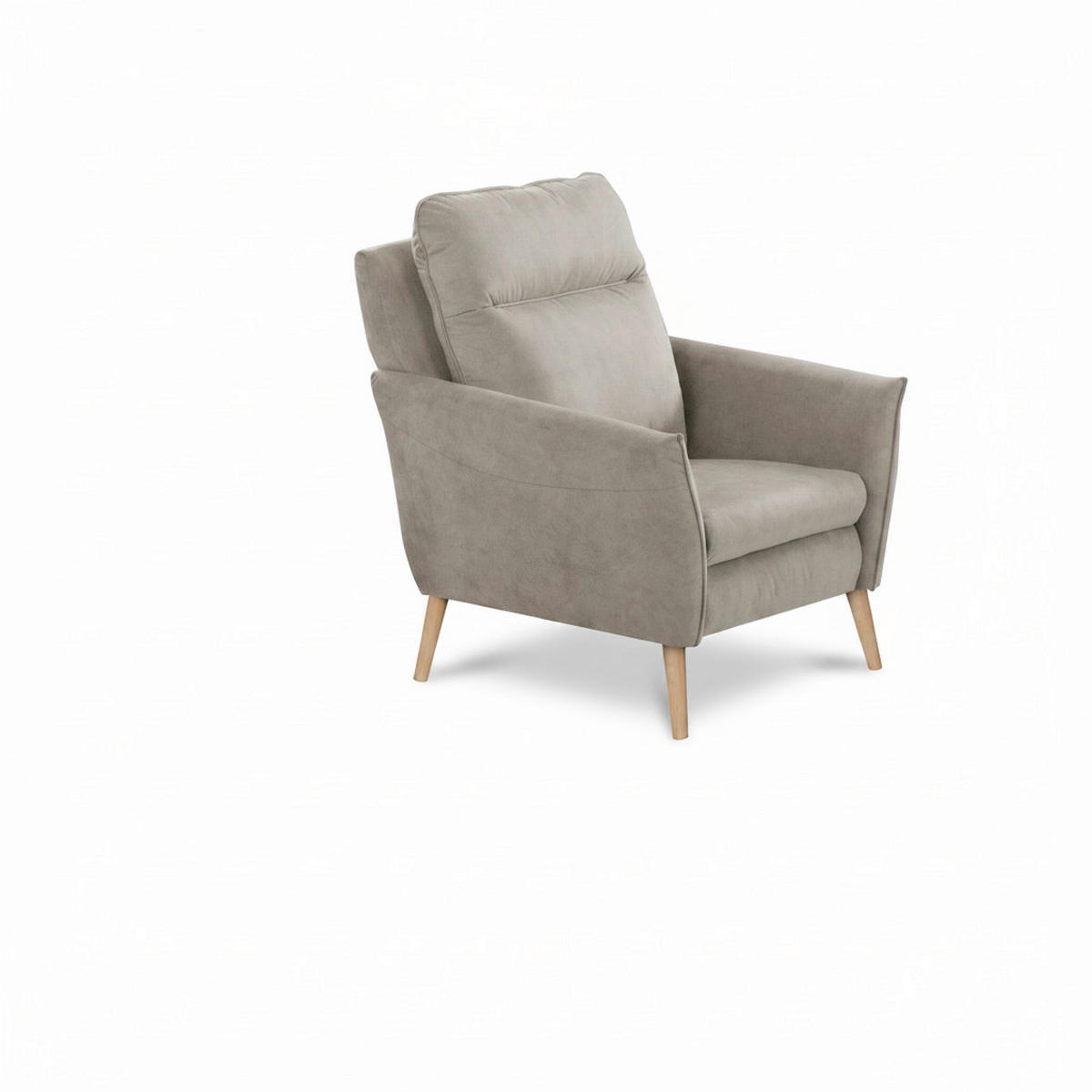 SESSEL in Mikrofaser Taupe  - Taupe/Buchefarben, Design, Holz/Textil (88/110/92cm) - Livetastic