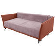 SCHLAFSOFA Cord, Flachgewebe Rosa  - Schwarz/Rosa, KONVENTIONELL, Textil/Metall (223/72/100cm) - Carryhome