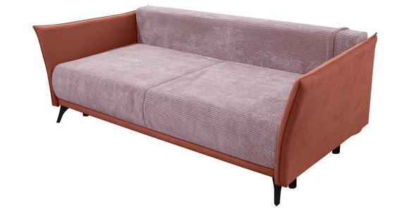 SCHLAFSOFA Cord, Flachgewebe Rosa - Schwarz/Rosa, KONVENTIONELL, Textil/Metall (223/72/100cm) - Carryhome