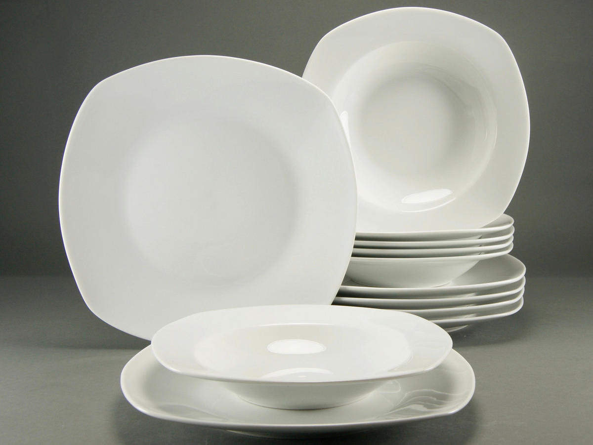 TAFELSERVICE Weiß Amelie weiss 12-teilig  - Weiß, Keramik - Creatable