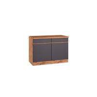 KÜCHENUNTERSCHRANK 120/86/60 cm  in Grau, Eiche Wotan  - Eiche Wotan/Grau, Design, Holzwerkstoff (120/86/60cm) - Held