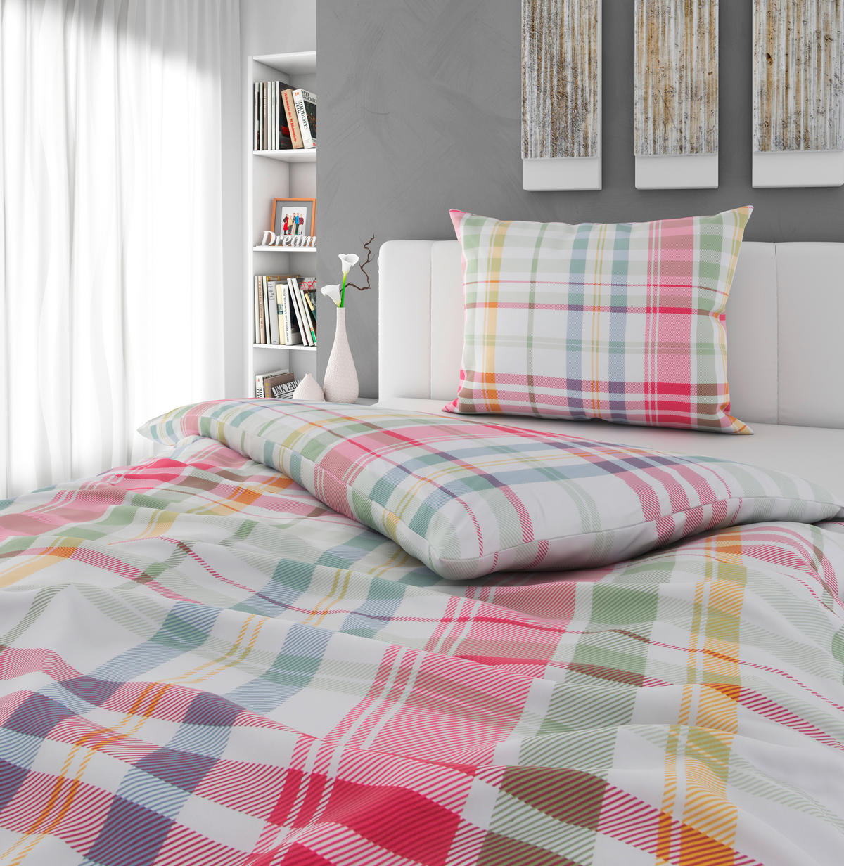 POSTEĽNÁ BIELIZEŇ, satén, viacfarebná, 140/200 cm - viacfarebná, Konventionell, textil (140/200cm) - Esposa