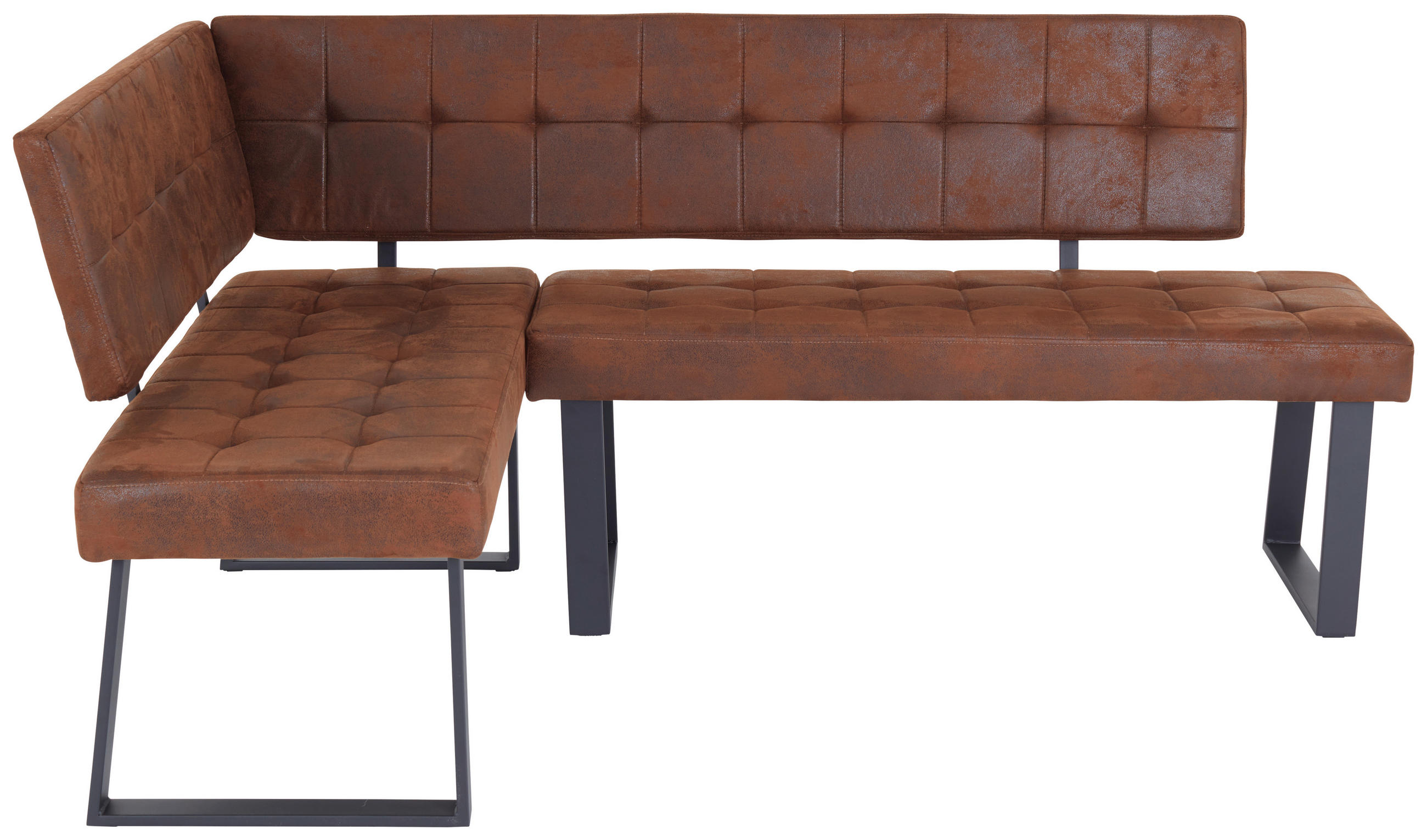 ECKBANK  in Braun  - Schwarz/Braun, MODERN, Textil/Metall (134/185cm) - MID.YOU