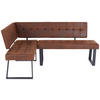 ECKBANK in Metall, Textil Braun  - Schwarz/Braun, Modern, Textil/Metall (134/185cm) - MID.YOU