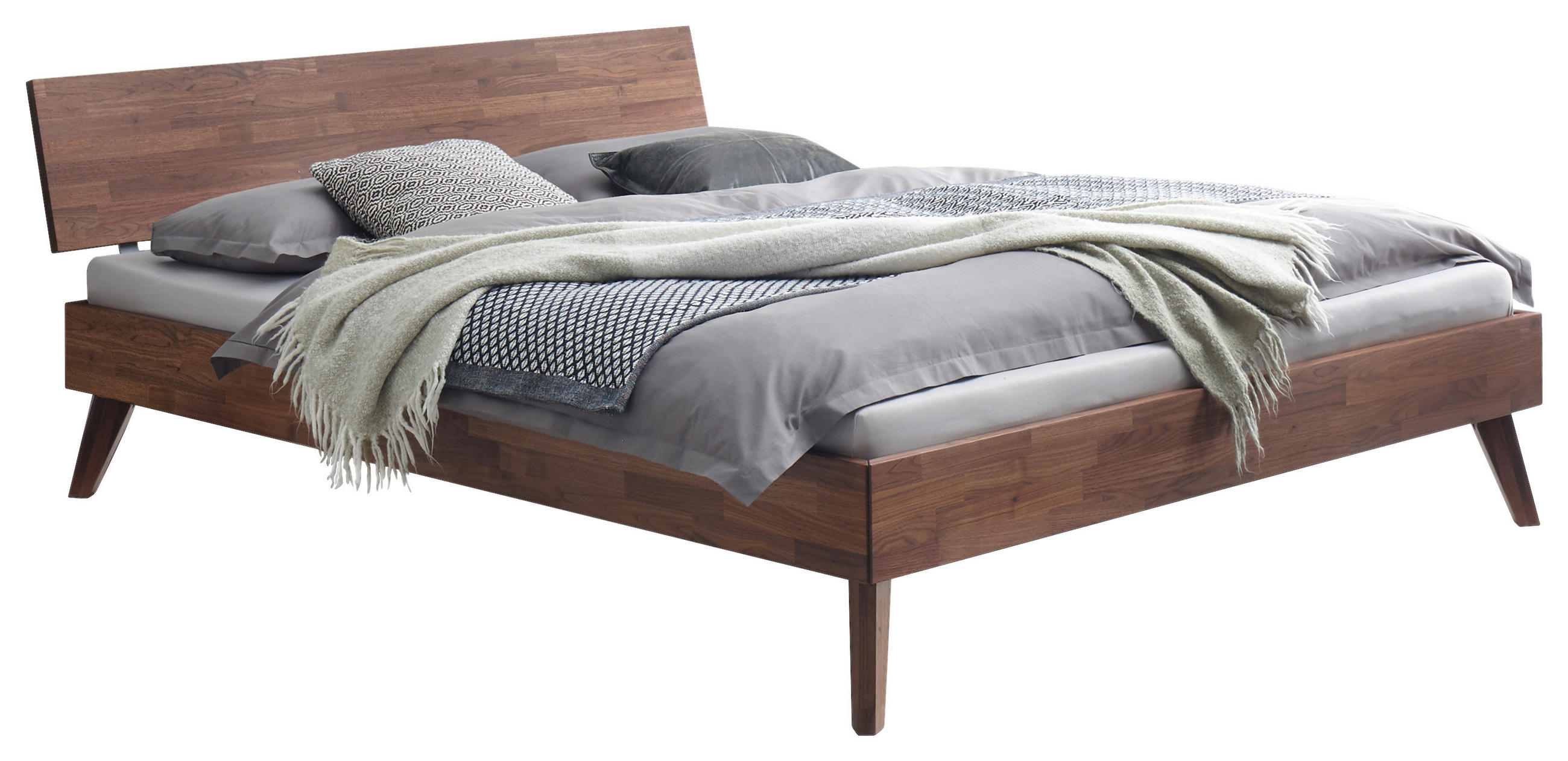 BETT 90/200 cm  in Nussbaumfarben  - Nussbaumfarben, Natur, Holz (90/200cm) - Hasena