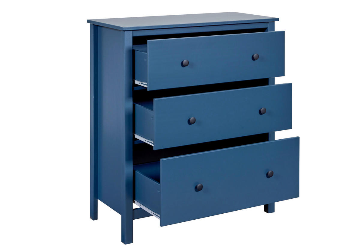 KOMODA  85/96/40 cm  plava  - crna/plava, Dizajnerski, metal/drvo (85/96/40cm)