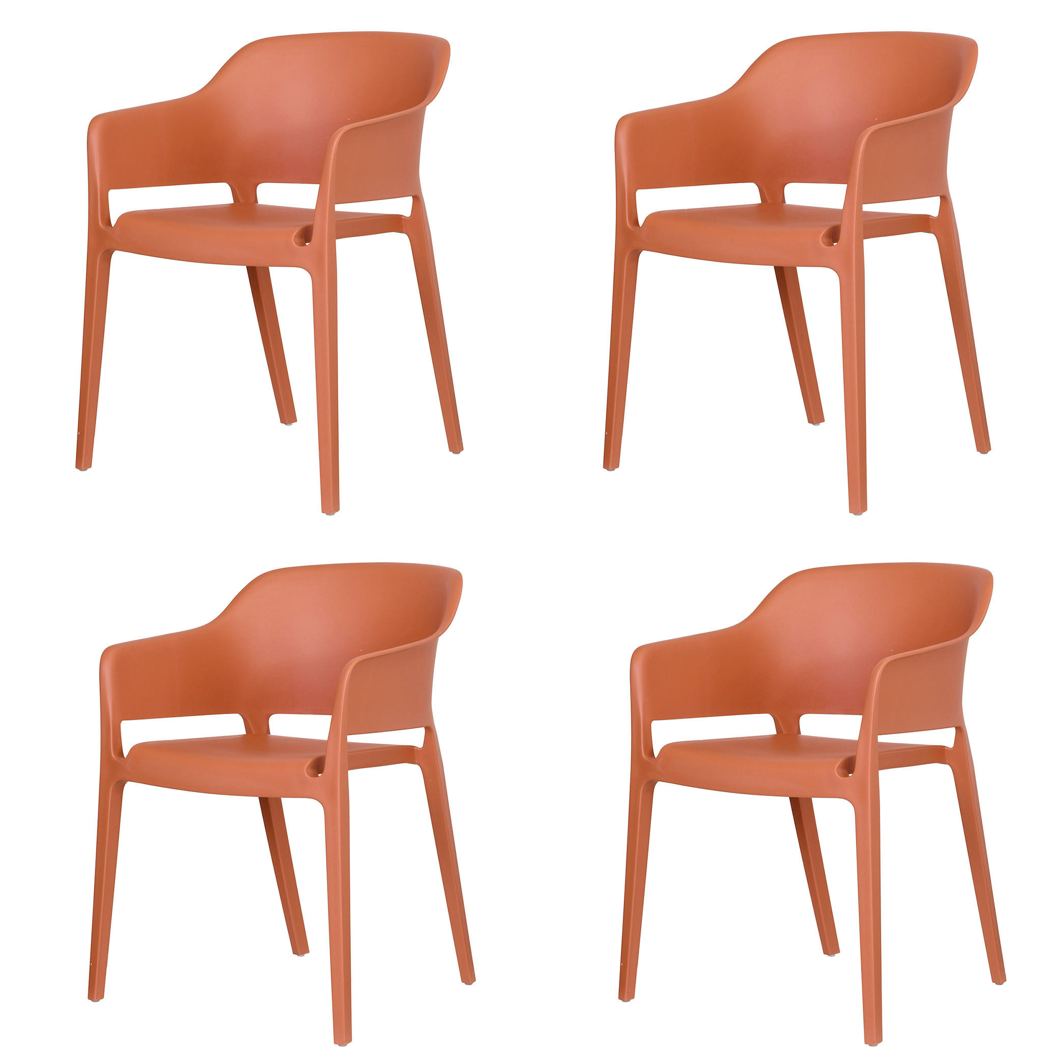 GARTENSTUHL-SET Kunststoff Terracotta  - Terracotta, MODERN, Kunststoff (54,5/77,5/55cm) - Gardenson