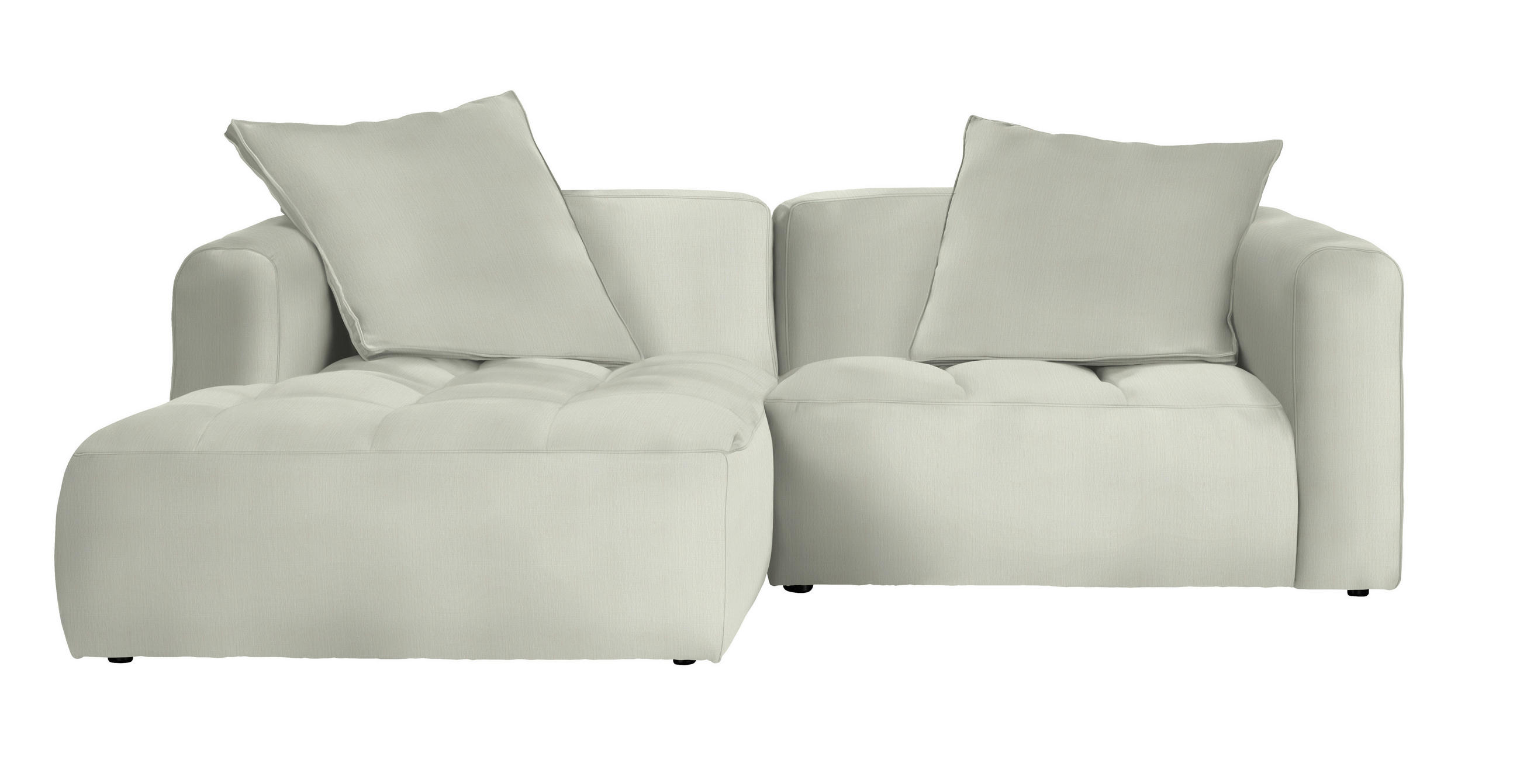 ECKSOFA MOSSO Weiß Chenille  - Schwarz/Weiß, MODERN, Kunststoff/Textil (173/240cm) - Stylife
