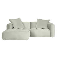 ECKSOFA in Chenille Weiss  - Weiss/Schwarz, Modern, Kunststoff/Textil (173/240cm) - Stylife