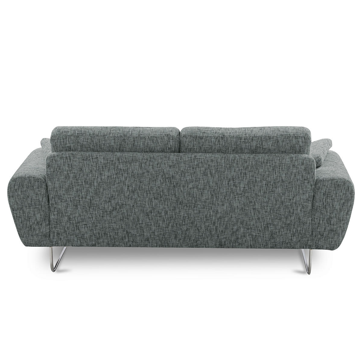 2-SITZER-SOFA SPRING in Webstoff Anthrazit Modern  - Chromfarben/Anthrazit, Design, Textil/Metall (157/85/92cm) - Livetastic