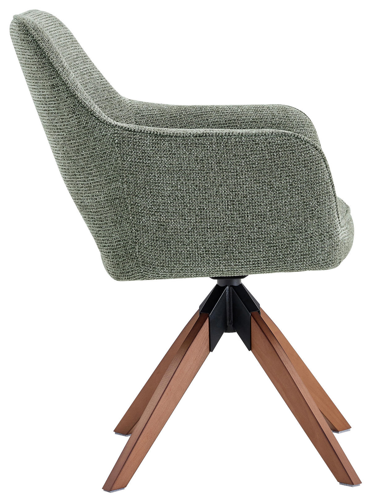 STOLICA S NASLONOM ZA RUKE  zelena, boje oraha  drvo, metal, tekstil      - zelena/boje oraha, Moderno, drvo/metal (60/89/65,5cm) - Livetastic