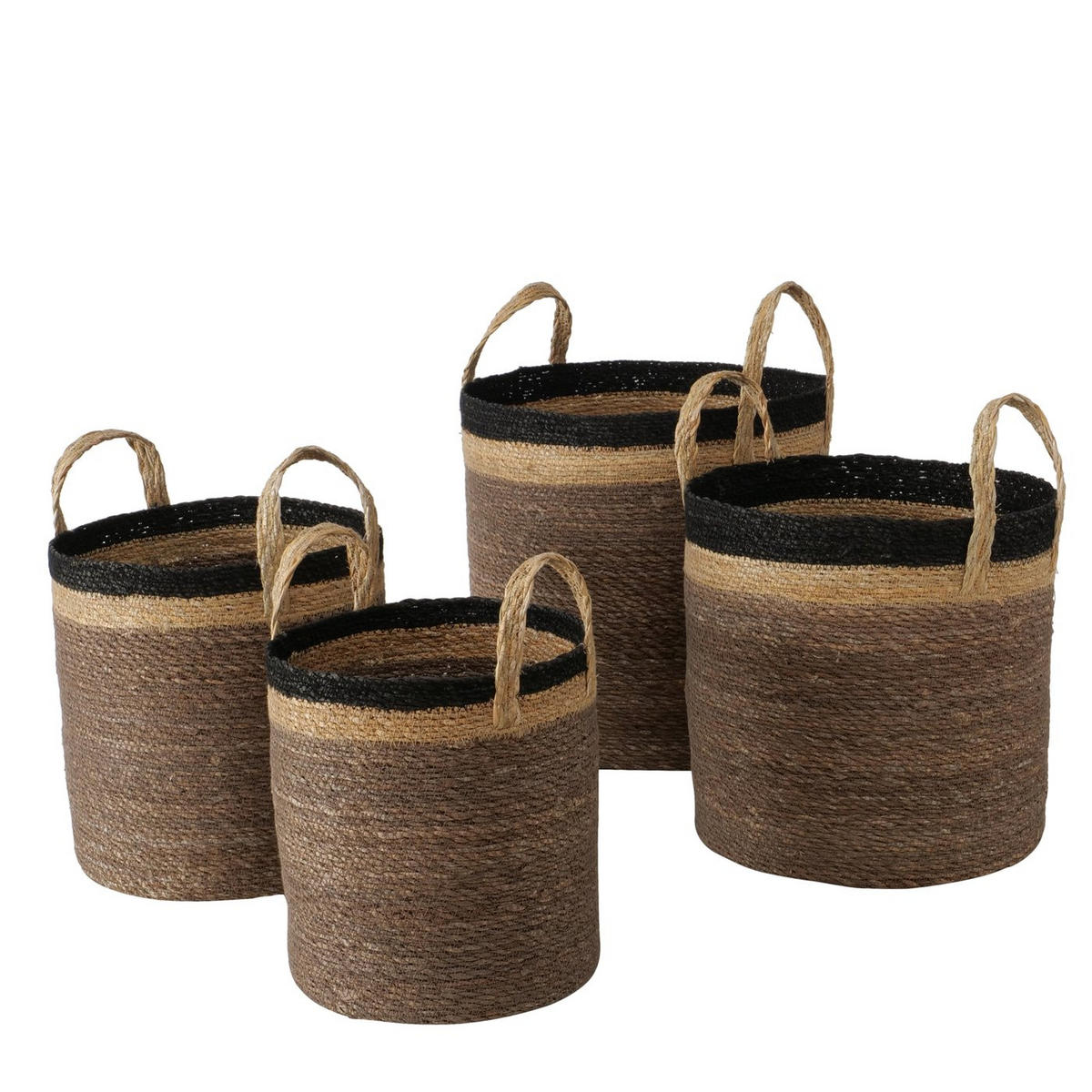 DEKORAČNÝ KÔŠ sivá, prírodná farba, čierna - čierna/sivá, Basics, prírodné materiály (26/31cm)