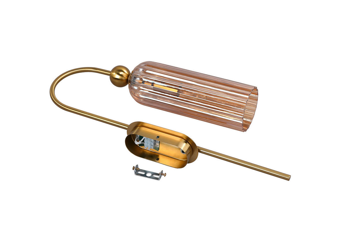 WANDLEUCHTE Piega   - Goldfarben/Bernsteinfarben, KONVENTIONELL, Glas (23.5/10/56.5cm)