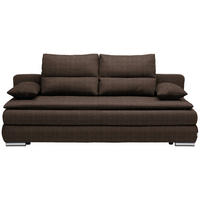 SCHLAFSOFA  in Webstoff Braun, Silberfarben  - Silberfarben/Braun, KONVENTIONELL, Kunststoff/Textil (207/94/90cm) - Venda