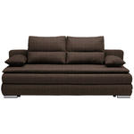 SCHLAFSOFA  in Webstoff Braun, Silberfarben  - Silberfarben/Braun, KONVENTIONELL, Kunststoff/Textil (207/94/90cm) - Venda