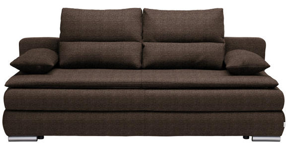 SCHLAFSOFA  in Webstoff Braun, Silberfarben  - Silberfarben/Braun, KONVENTIONELL, Kunststoff/Textil (207/94/90cm) - Venda