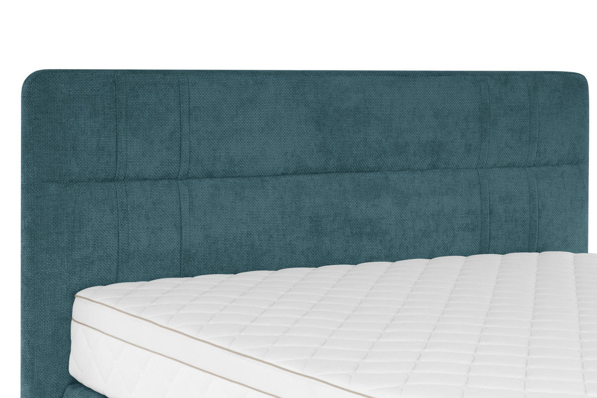 BOXSPRINGBETT 180/200 cm  in Blau  - Blau/Eichefarben, MODERN, Holz/Textil (180/200cm) - Welnova