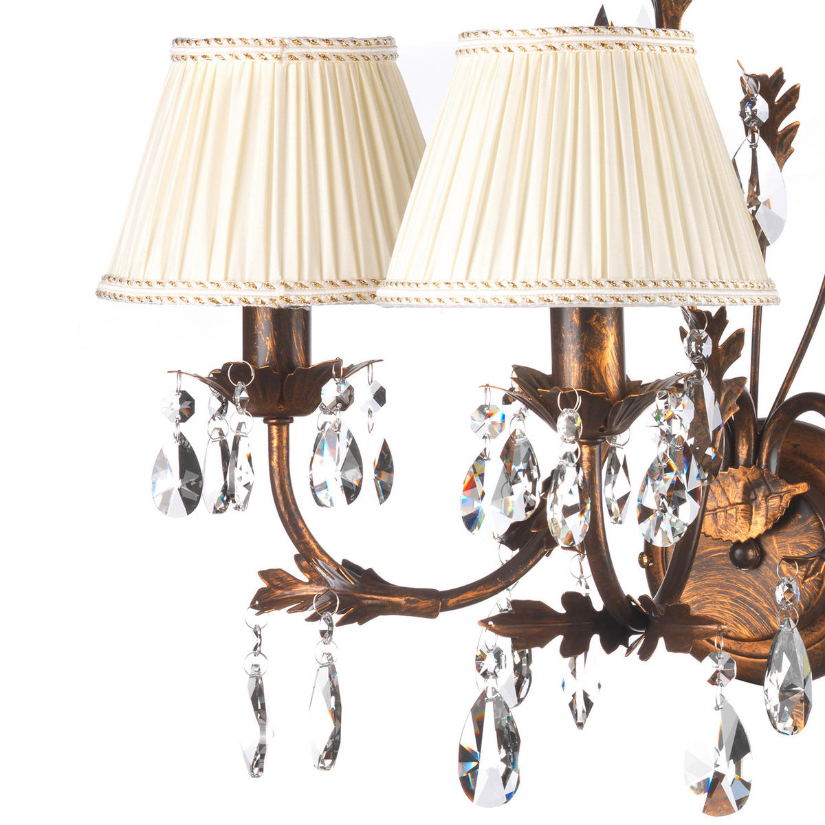 WANDLEUCHTE 53/52 cm   - Bronzefarben, KONVENTIONELL, Glas/Textil (53/52cm)