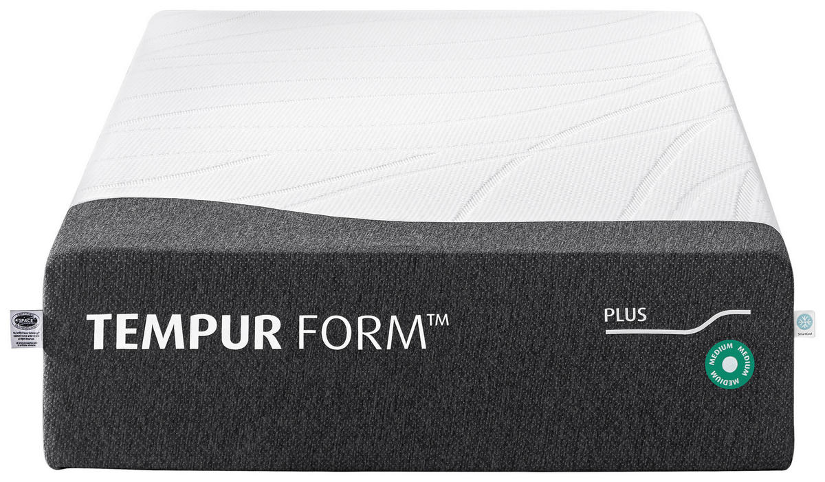 MATRATZE MEDIUM FORM PLUS-MEDIUM 100/200 cm Höhe ca. 25 cm  - Anthrazit/Weiß, Basics, Textil (100/200cm) - Tempur