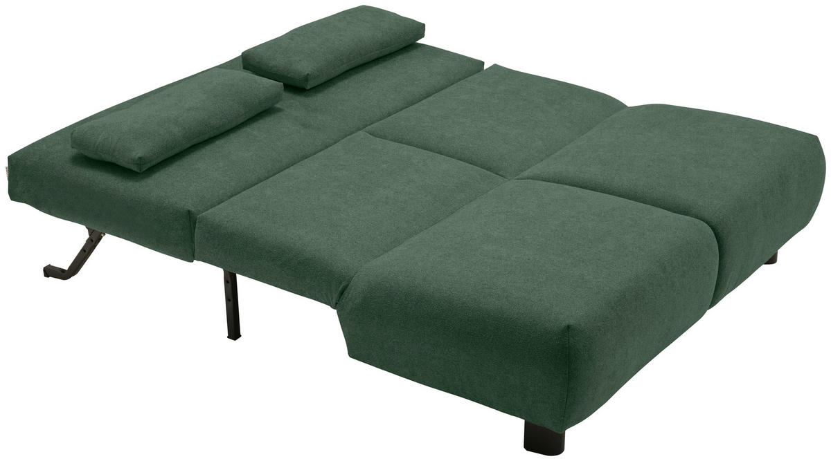 SCHLAFSOFA Flachgewebe Grün  - Schwarz/Grün, KONVENTIONELL, Textil/Metall (150/85/100cm) - Carryhome