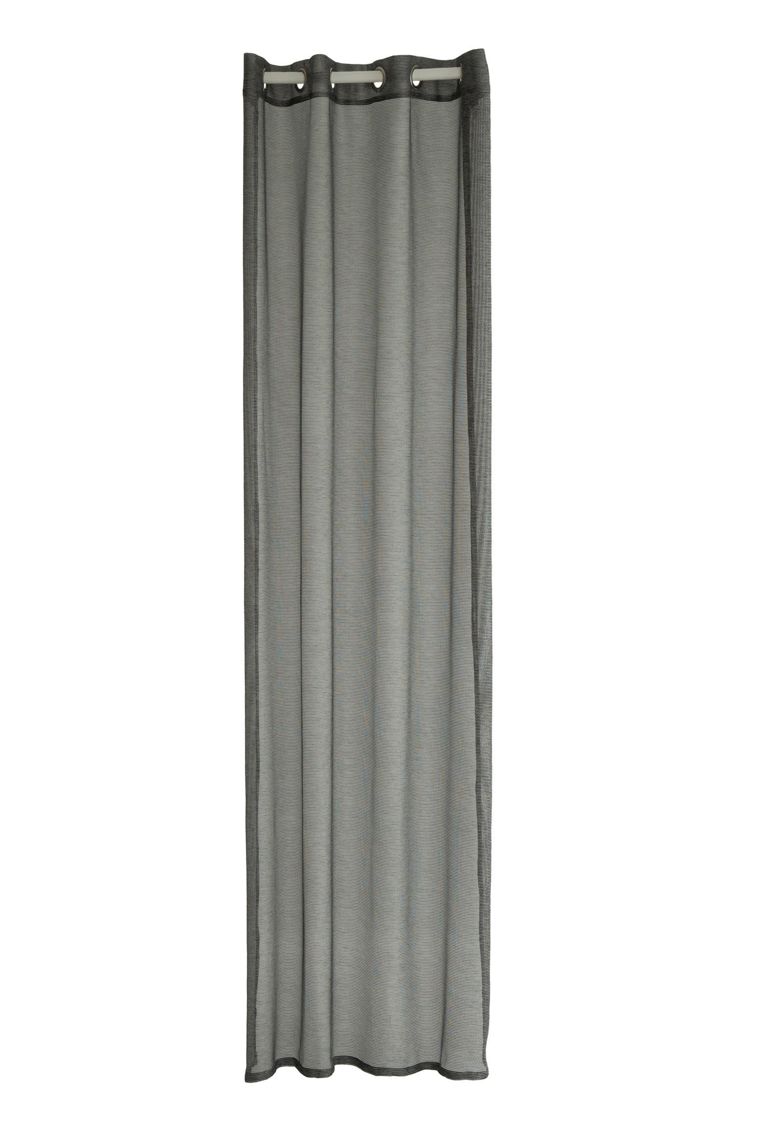 ÖSENVORHANG transparent  - Anthrazit/Silberfarben, Basics, Textil (140/245cm)