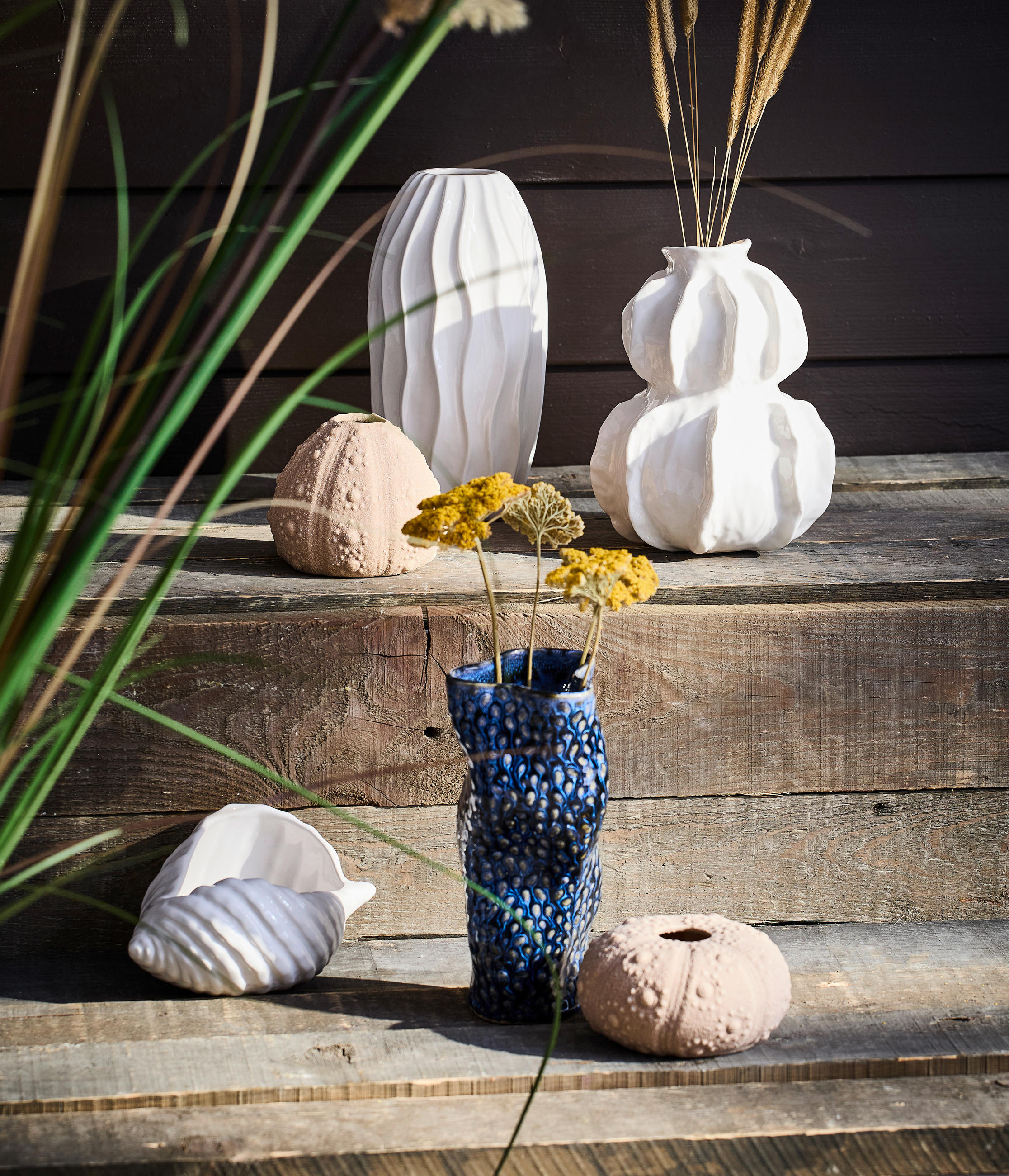 VASE 20 cm  - Blau, Basics, Keramik (39,00/20,00/22,00cm)
