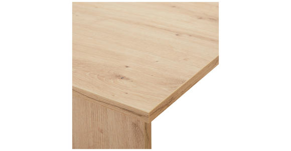 ECKSCHREIBTISCH 120/150/75 cm in Weiß, Eichefarben - Eichefarben/Alufarben, KONVENTIONELL, Holzwerkstoff/Kunststoff (120/150/75cm) - Venda