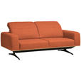 3-SITZER-SOFA Struktur Orange  - Schwarz/Orange, Design, Textil/Metall (205/76-97/102cm) - Novel