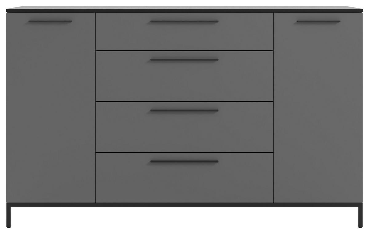 SIDEBOARD Soul  in 180/111/40 cm  - Dunkelgrau/Schwarz, MODERN, Holzwerkstoff/Metall (180/111/40cm)