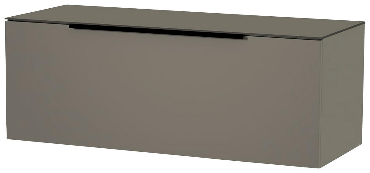 LOWBOARD  in 110/56/45 cm  - Schwarz/Grau, Design, Glas/Holzwerkstoff (110/56/45cm) - Moderano