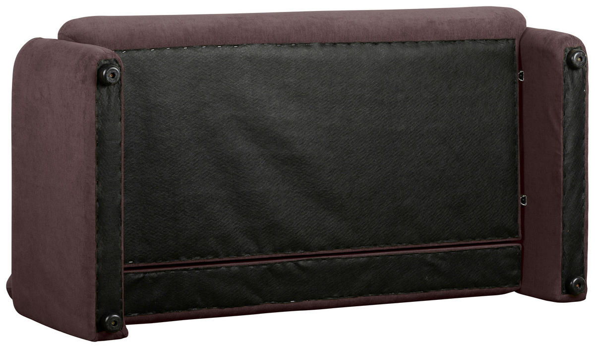 2-SITZER-SOFA MILA Samt Dunkelrot  - Schwarz/Dunkelrot, Design, Kunststoff/Textil (148/83/76cm) - MID.YOU