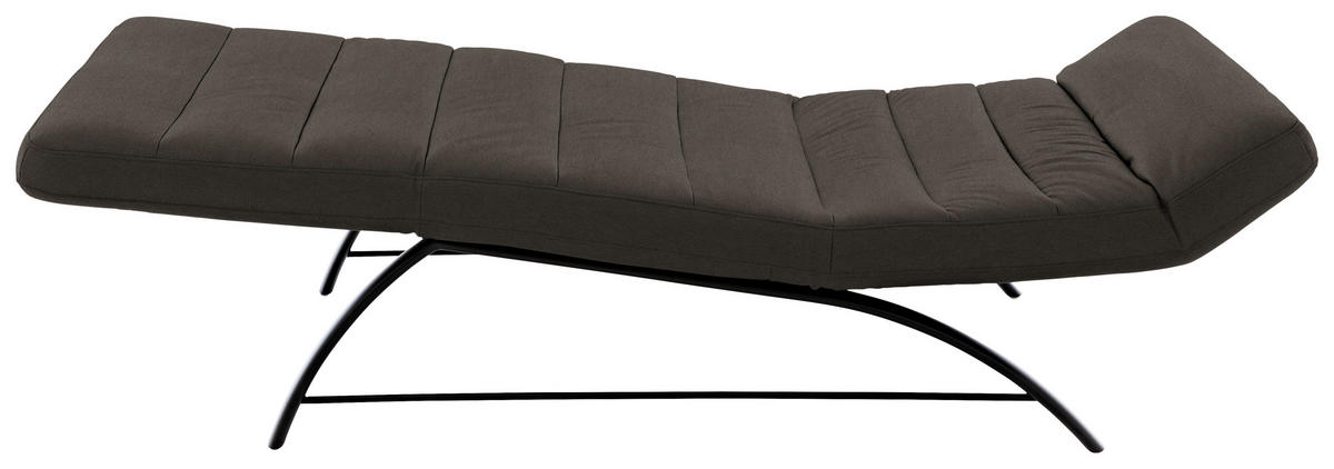 RELAXLIEGE Mikrofaser Mokka  - Schwarz/Mokka, Design, Textil/Metall (95/91/170cm) - Chilliano