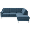 ECKSOFA in Webstoff Blau  - Blau/Alufarben, Konventionell, Textil/Metall (241/200cm) - Beldomo System