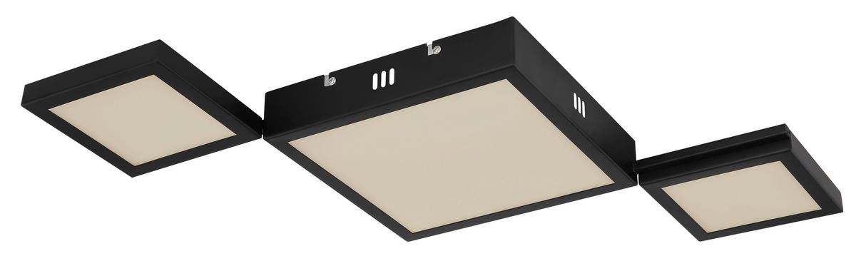 LED-DECKENLEUCHTE 71/31/4,5 cm   - Opal/Schwarz, Design, Kunststoff/Metall (71/31/4,5cm) - Globo
