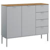 SIDEBOARD 120/100/42 cm Grau, Eichefarben  - Eichefarben/Alufarben, Trend, Holzwerkstoff/Kunststoff (120/100/42cm) - Stylife