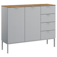 SIDEBOARD 120/100/42 cm Grau, Eichefarben  - Eichefarben/Alufarben, Trend, Holzwerkstoff/Kunststoff (120/100/42cm) - Stylife