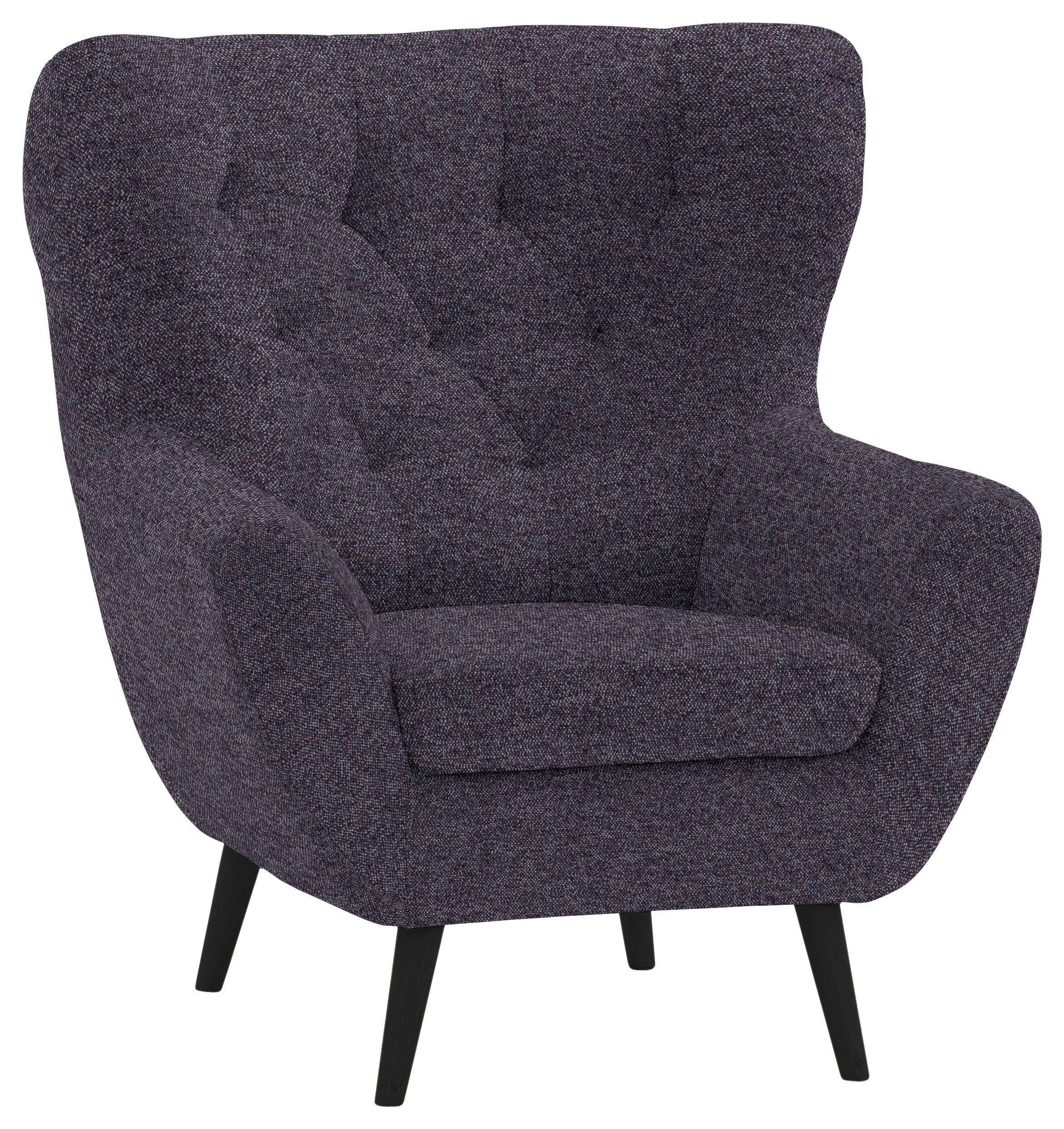 SESSEL 87/101/95 cm  in Webstoff Blau  - Blau/Anthrazit, Design, Holz/Textil (87/101/95cm) - Stylife