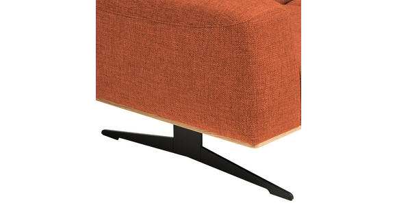 3-SITZER-SOFA Struktur Orange  - Schwarz/Orange, Design, Textil/Metall (205/76-97/102cm) - Novel