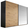 SCHWEBETÜRENSCHRANK in Grau, Eiche Artisan  - Eiche Artisan/Grau, Basics, Glas/Holzwerkstoff (271/210/62cm) - Xora