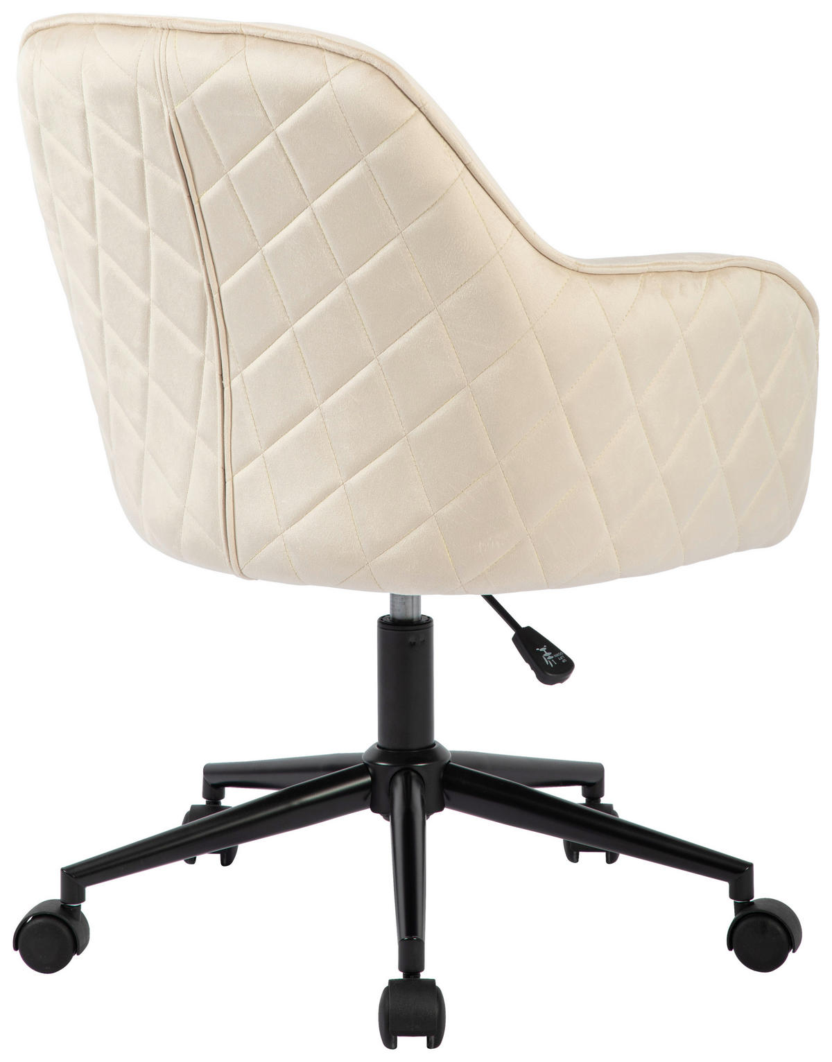 DREHSTUHL Samt Schwarz, Beige  - Beige/Schwarz, MODERN, Kunststoff/Textil (58/82/90/62cm) - MID.YOU