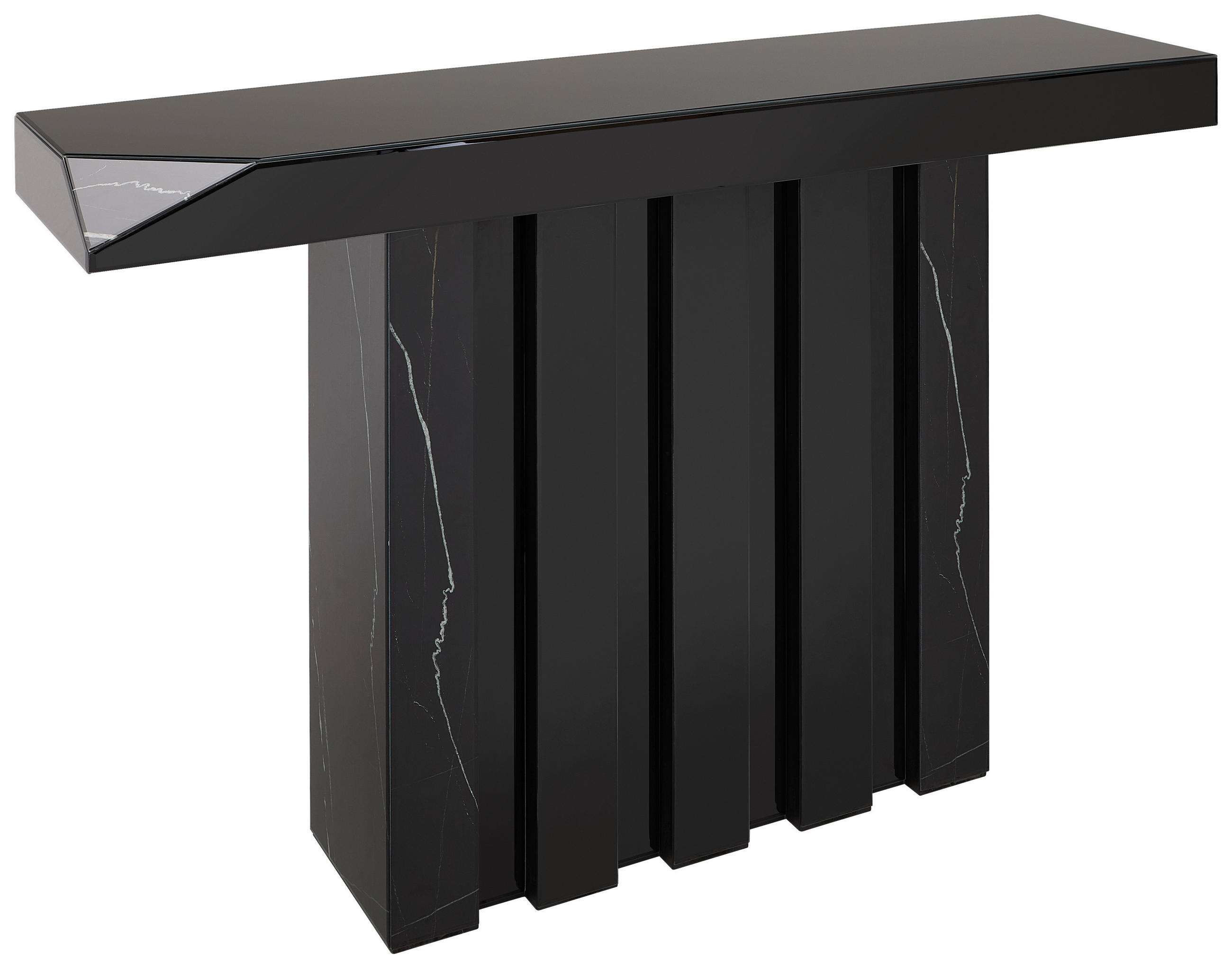 KONZOLASZTAL üveg, faalapú anyag 130/35/80 cm    - fekete, Trend, faalapú anyag/üveg (130/35/80cm) - Xora